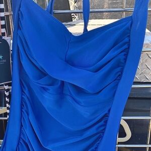 Vibrant Blue Ruched Swimsuit